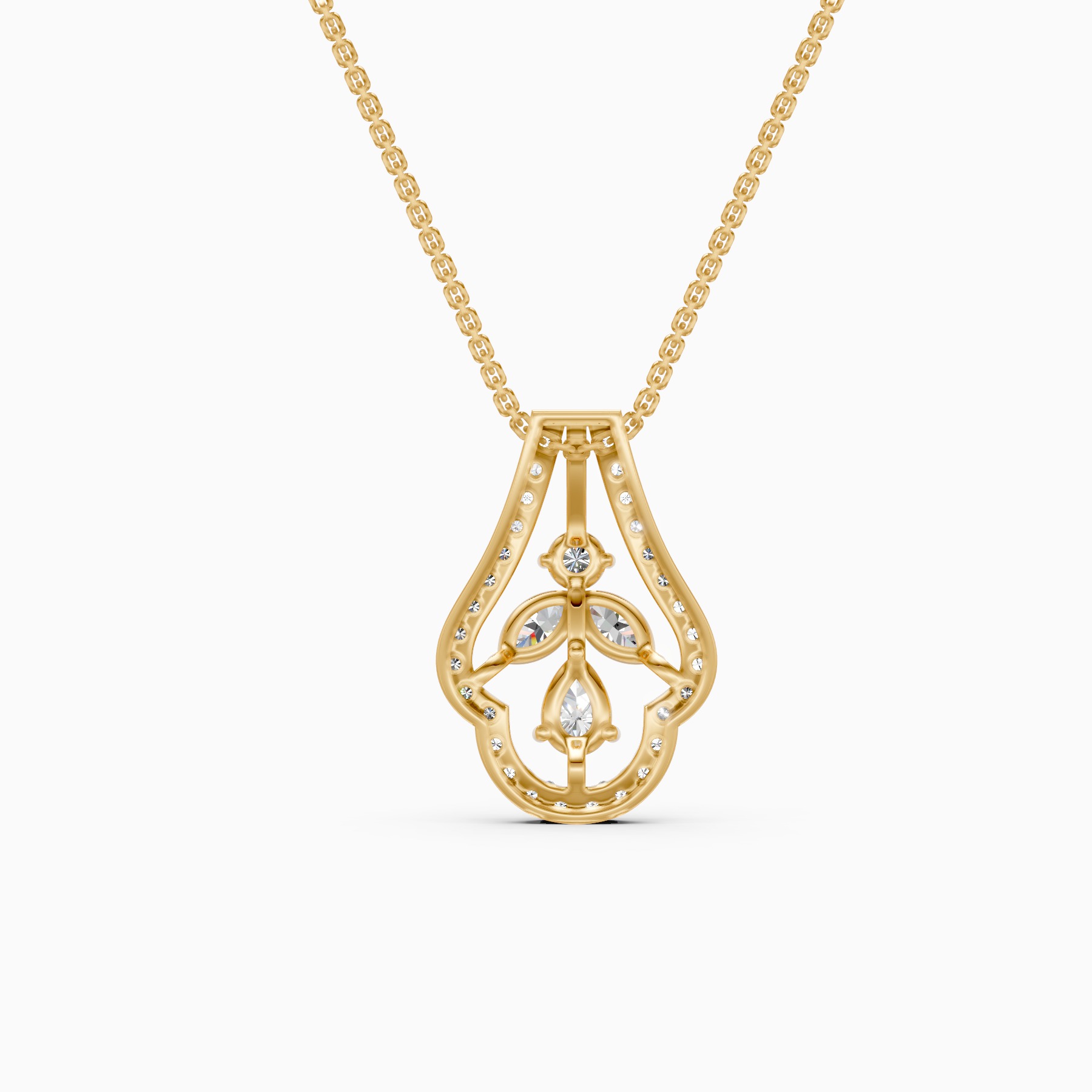 Designer Floral Lab Grown Diamond Pendant Necklace